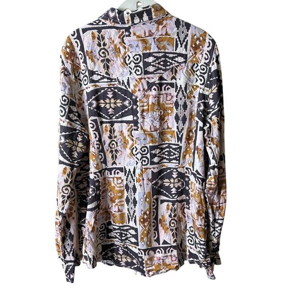 Wrangler Retro Wear Punchy Snap Top Pink/Brown Cowboy Western  Sz L - Picture 3 of 9